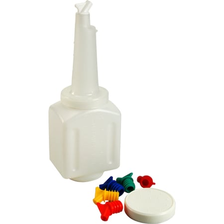 Vollrath Bottle , 48 Oz, Sq, W/Lid, Nck, Spt 3648